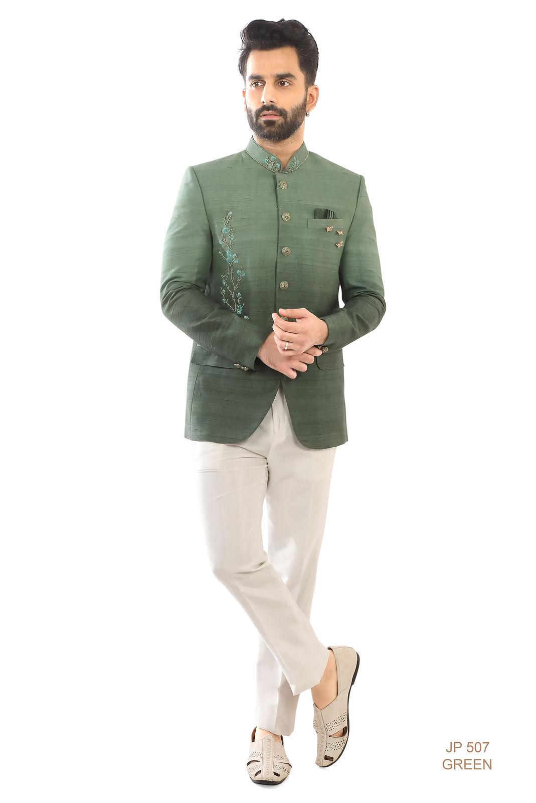 Dark green Jodhpuri Suit