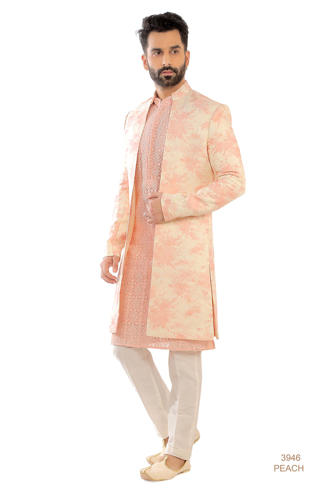 Peach Sherwani