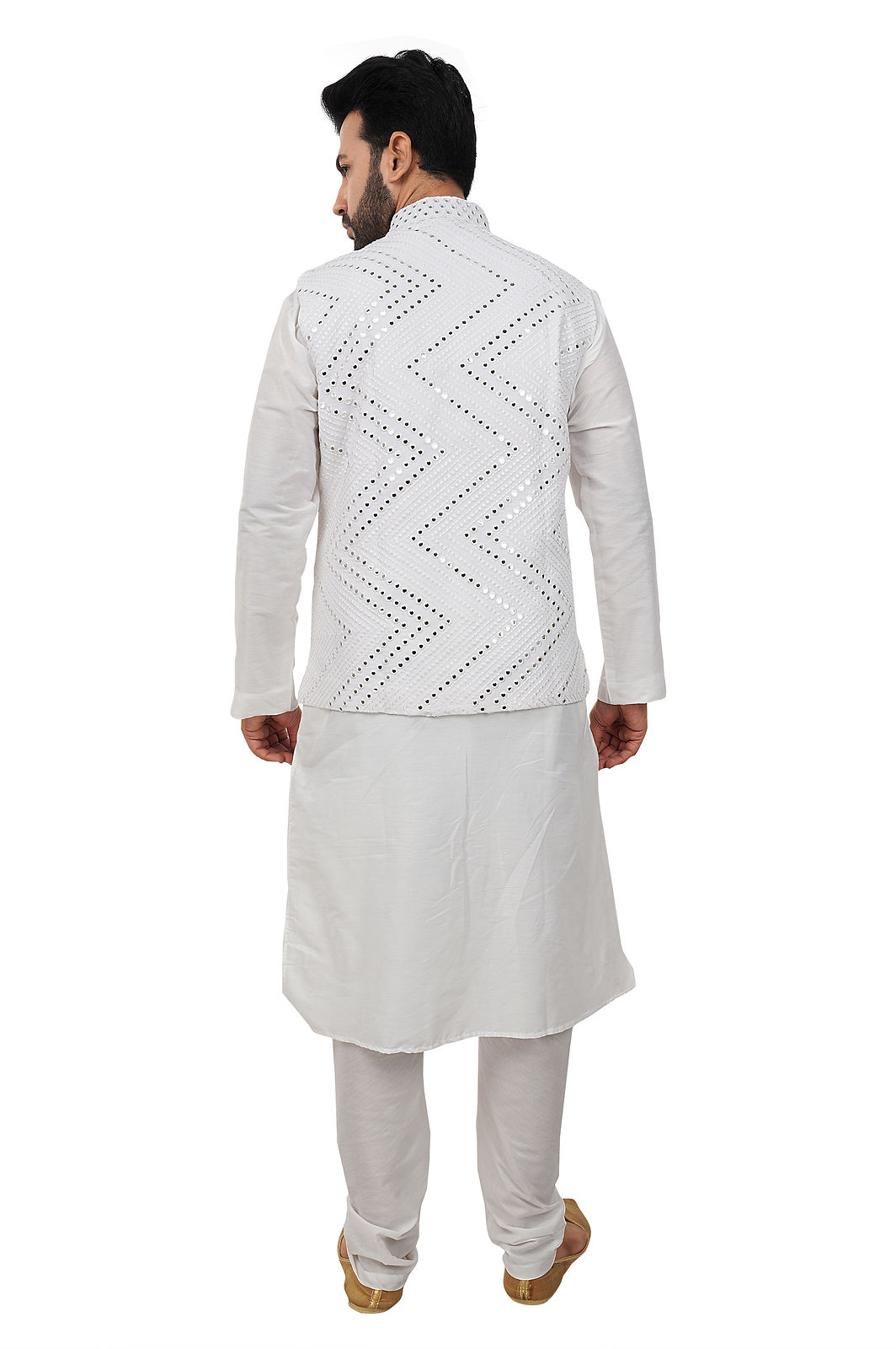 White Mirror Work Kurta set