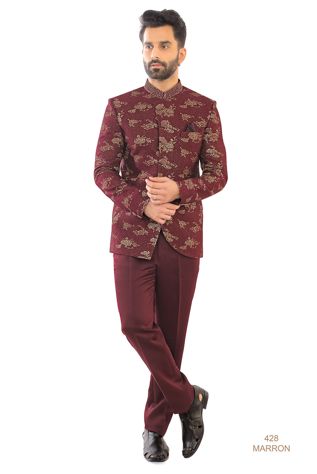  Maroon Jodhpuri Suit