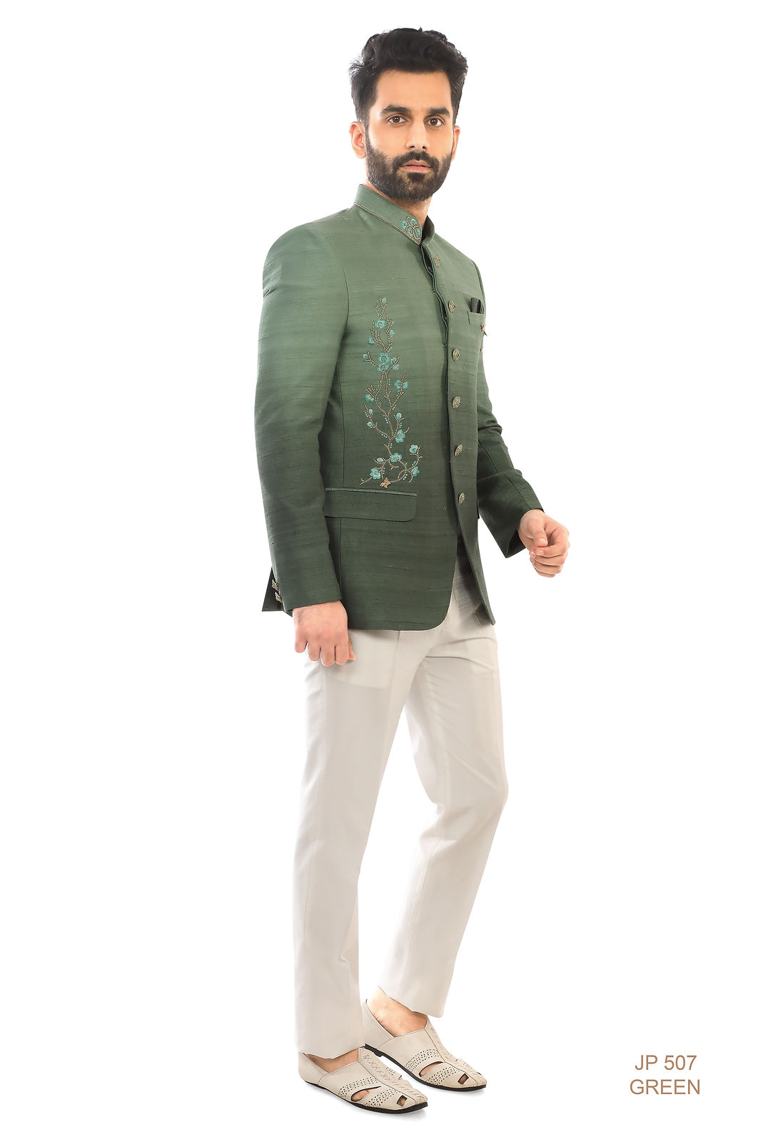 Dark green Jodhpuri Suit