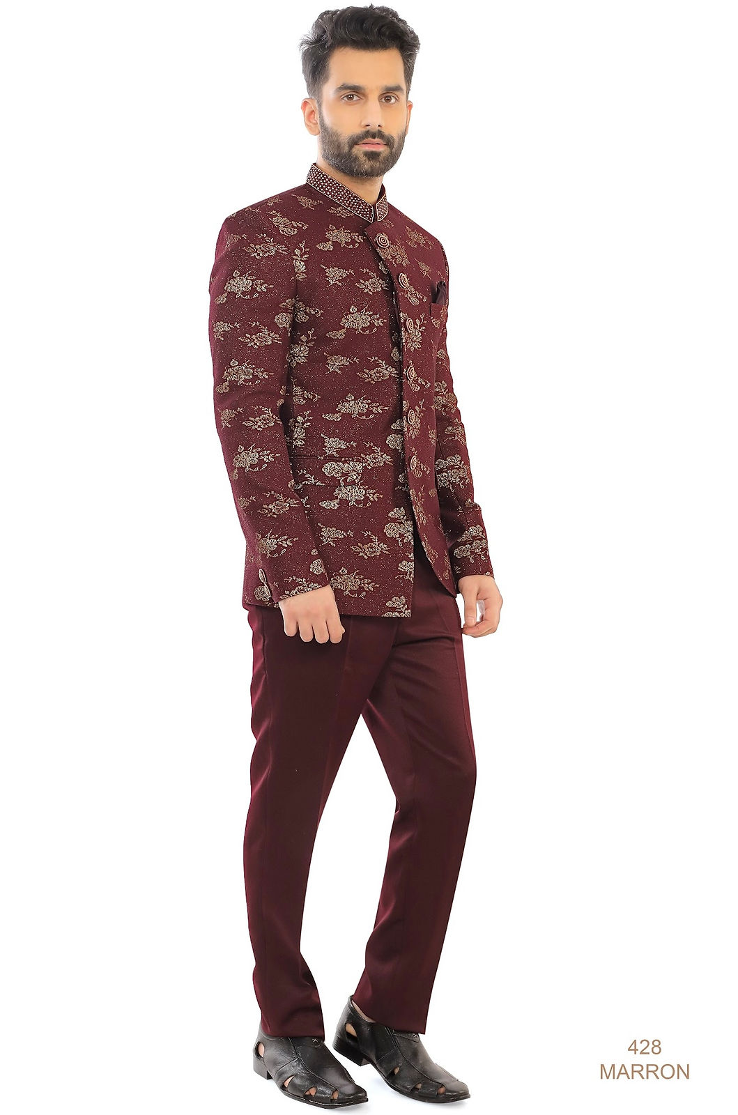 Maroon Jodhpuri Suit