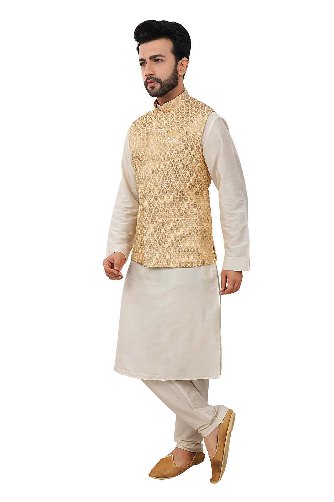 White and Cream Kurta set