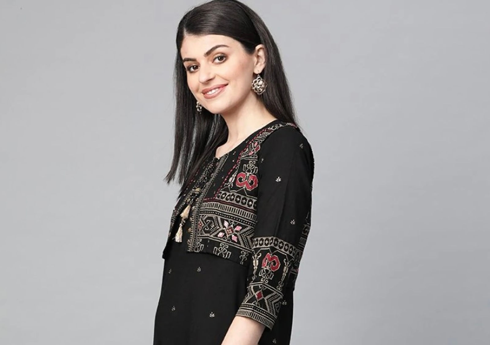 Black Ethnic Printed 3PCs outfit