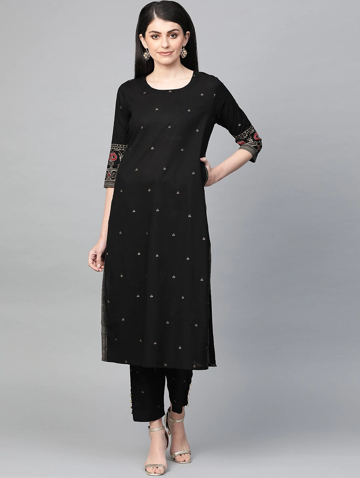 Black Ethnic Printed 3PCs outfit